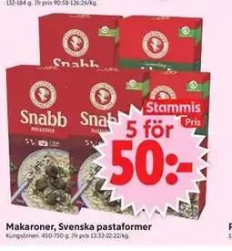 ICA Supermarket Makaroner, Svenska pastaformer, Medlemspris erbjuda