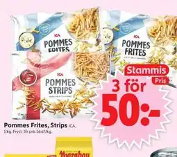 ICA Supermarket Pommes Frites, Strips, Medlemspris erbjuda