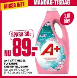 ÖoB A+ TVÄTTMEDEL, FLYTANDE CHERRY BLOSSOM erbjuda