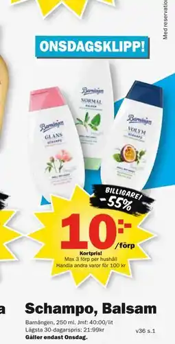 Pekås Schampo, Balsam, Medlemspris erbjuda