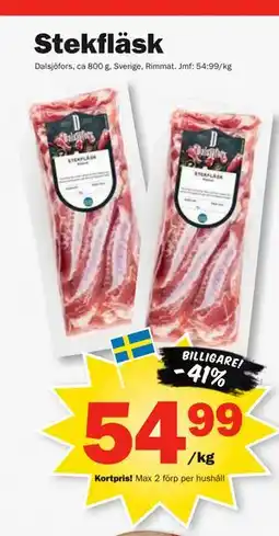 Pekås Stekfläsk, Medlemspris erbjuda