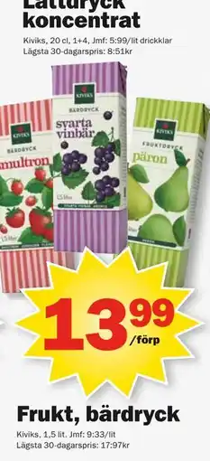Pekås Frukt, bärdryck erbjuda