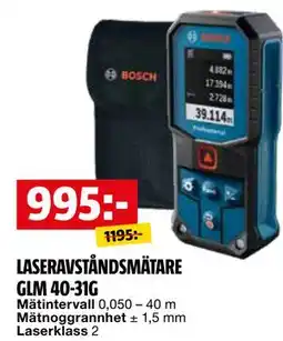 Bauhaus LASERAVSTÅNDSMÄTARE GLM 40-31G erbjuda