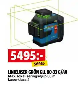 Bauhaus LINJELASER GRÖN GLL 80-33 G/AA erbjuda