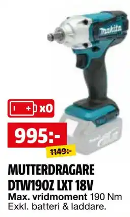 Bauhaus MUTTERDRAGARE DTW190Z LXT 18V erbjuda