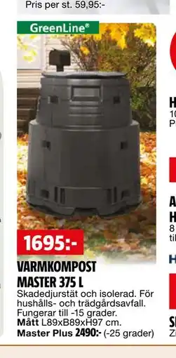 Bauhaus VARMKOMPOST MASTER 375 L erbjuda