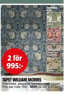 Bauhaus TAPET WILLIAM MORRIS erbjuda