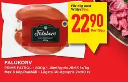 Willys FALUKORV, Medlemspris erbjuda