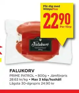 Willys Hemma FALUKORV, Medlemspris erbjuda