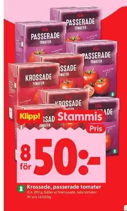 ICA Kvantum Krossade, passerade tomater, Medlemspris erbjuda