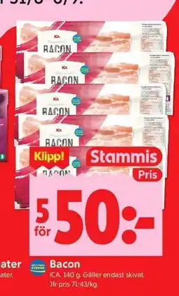 ICA Kvantum Bacon, Medlemspris erbjuda