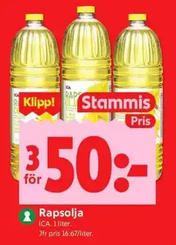 ICA Kvantum Rapsolja, Medlemspris erbjuda