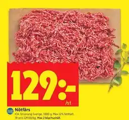 ICA Kvantum Nötfärs erbjuda