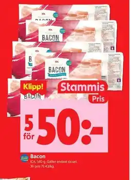 ICA Kvantum Bacon, Medlemspris erbjuda