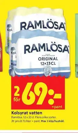 ICA Kvantum Kolsyrat vatten erbjuda