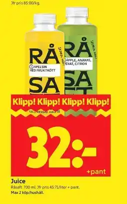 ICA Kvantum Juice erbjuda