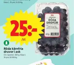 ICA Nära Röda kärnfria druvor i ask erbjuda