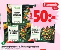 ICA Nära Sommargrönsaker & Ärtor/majs/paprika, Medlemspris erbjuda