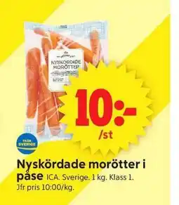 ICA Supermarket Nyskördade morötter i påse erbjuda