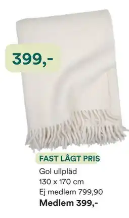 Hemtex Gol ullpläd erbjuda