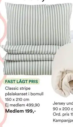 Hemtex Classic stripe påslakanset i bomull erbjuda