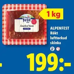 Lidl Alpenfest rökt lufttorkad skinka erbjuda