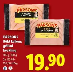 Lidl Pärsons rökt kalkon/grillad kyckling erbjuda