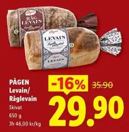 Lidl Pågen Levain/Råglevain erbjuda