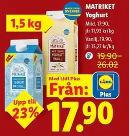 Lidl Matriket Yoghurt erbjuda