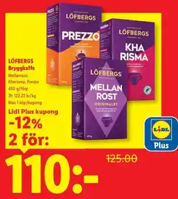 Lidl Löfbergs bryggkaffe erbjuda