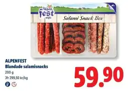 Lidl Alpenfest blandade salamisnacks erbjuda