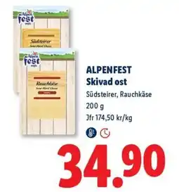 Lidl Alpenfest skivad ost erbjuda