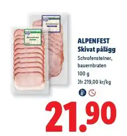 Lidl Alpenfest skivat pålägg erbjuda