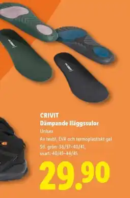 Lidl Crivit dämpande läggssulor erbjuda
