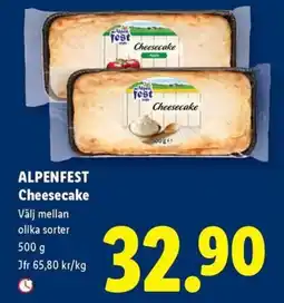 Lidl Alpenfest Cheesecake erbjuda