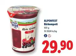 Lidl Alpenfest röd frukt dessert erbjuda