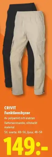 Lidl Crivit funktionsbyxor erbjuda