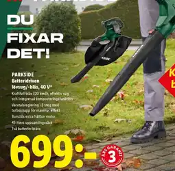 Lidl Parkside lövsug/-blås erbjuda