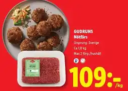 Lidl Gudruns Nötfärs erbjuda