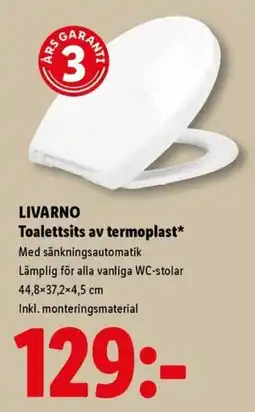 Lidl Livarno toalettsits av termoplast erbjuda