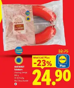 Lidl Matriket Falukorv erbjuda