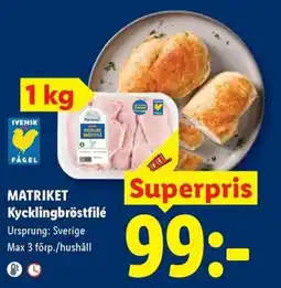 Lidl Matriket kycklingbröstfilé erbjuda