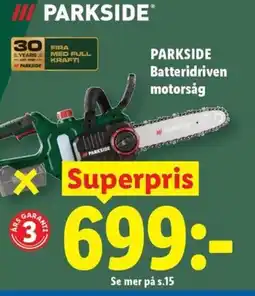 Lidl Parkside batteridriven motorsåg erbjuda