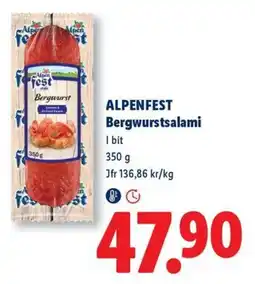 Lidl Alpenfest Bergwurstsalami erbjuda