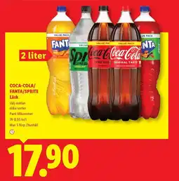 Lidl Coca-Cola/Fanta/Sprite Läsk erbjuda