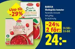 Lidl Baresa ekologiska tomater erbjuda
