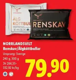 Lidl Norrlandsvilt Renskav/Älgköttbullar erbjuda