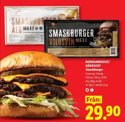 Lidl Norrlandsvilt/gårdsvilt smashburger erbjuda