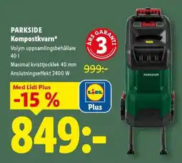 Lidl Parkside kompostkvarn erbjuda