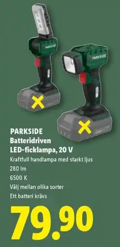 Lidl Parkside batteridriven led-ficklampa erbjuda